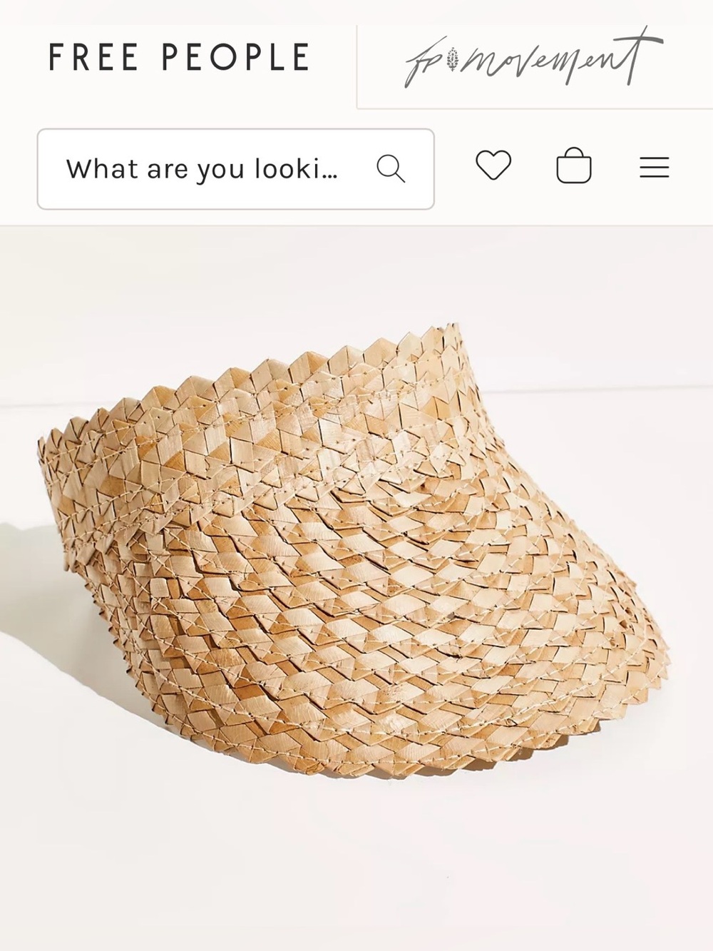 FP- Peter Grimm Headwear Cleobella Straw Hat Visor NWOT UV Protection